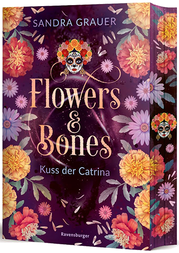 buchcover flowers and bones kuss der catrina