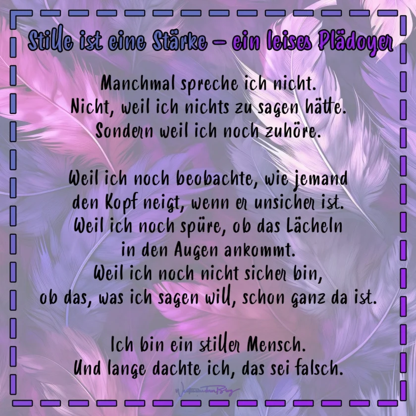 stiller mensch gedanken