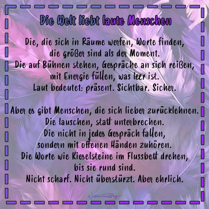 stiller mensch gedanken