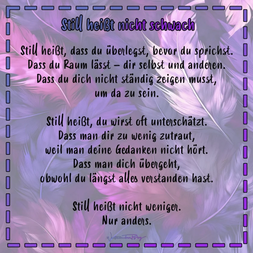 stiller mensch gedanken