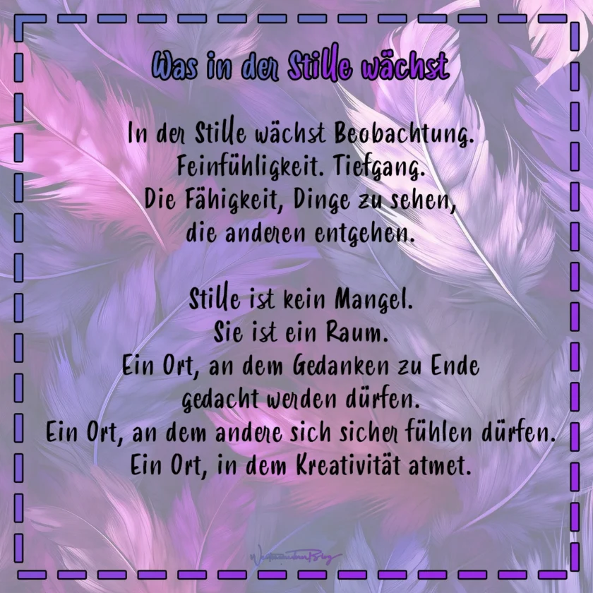 stiller mensch gedanken