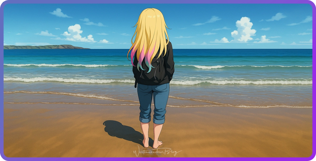stiller mensch am strand
