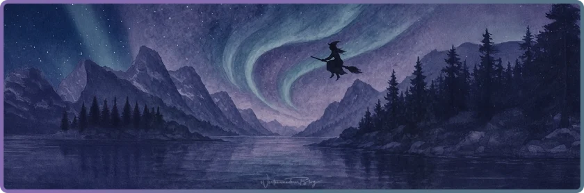 weltenwanderer hexe und polarlichter neues design