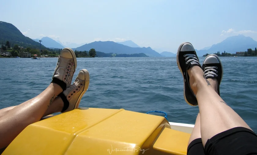andrea und ich auf schweizer see