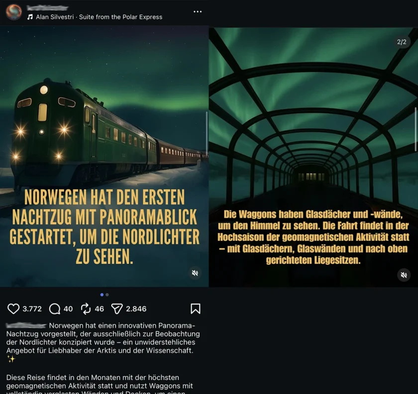 panorama zug norwegen ki