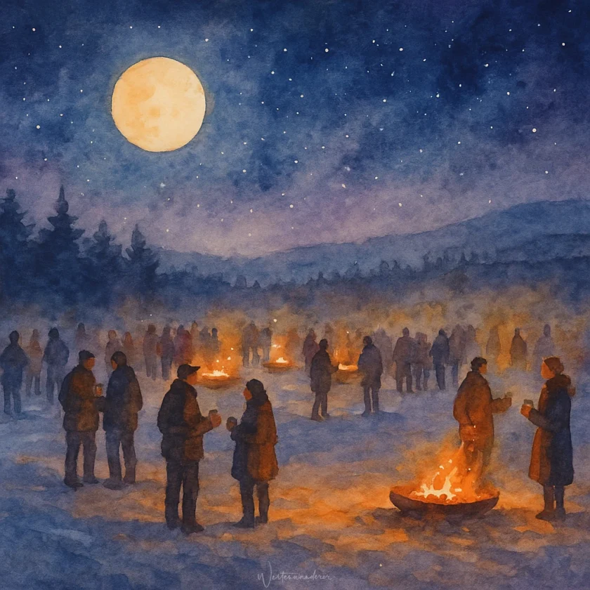 yule wintersonnwende feuer