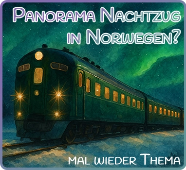 Nachtzug unter dem Polarlicht in Norwegen